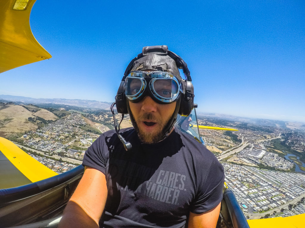 Oceano biplane flight over the dunes
