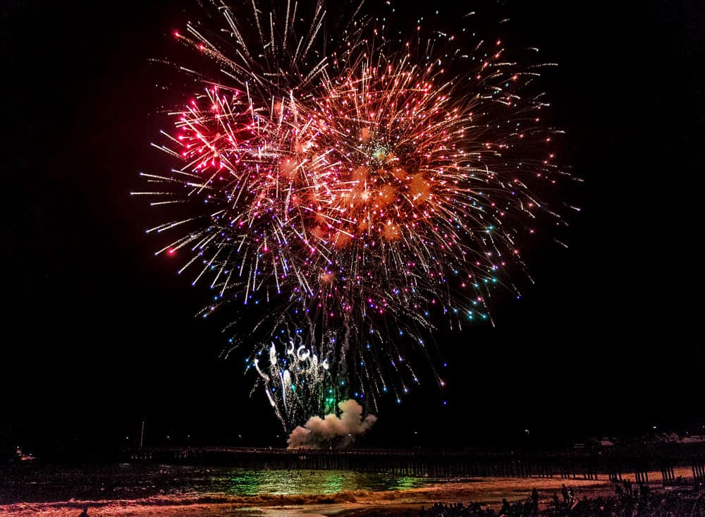 Cayucos fireworks on the 4th of July
