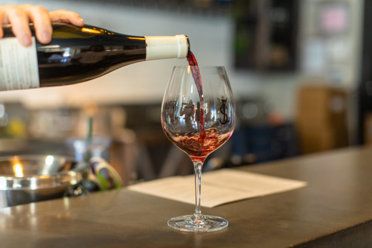 Sinor LaVallee wine pouring