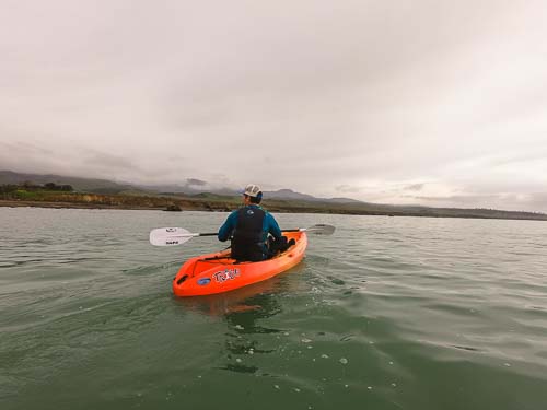 Person Kayaking in San Simeon Bay