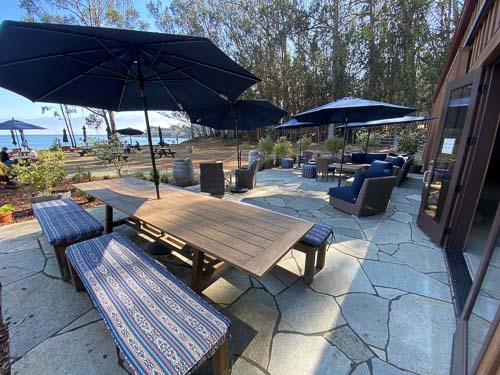 Hearst Ranch Winery's outdoor tasting area in San Simeon