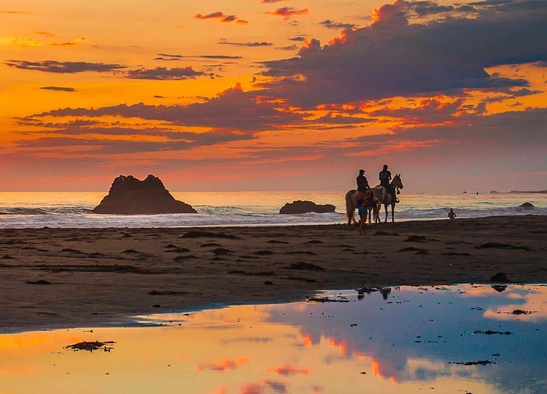 cayucos-horses Horses and riders against a sunset on the beach in Cayucos