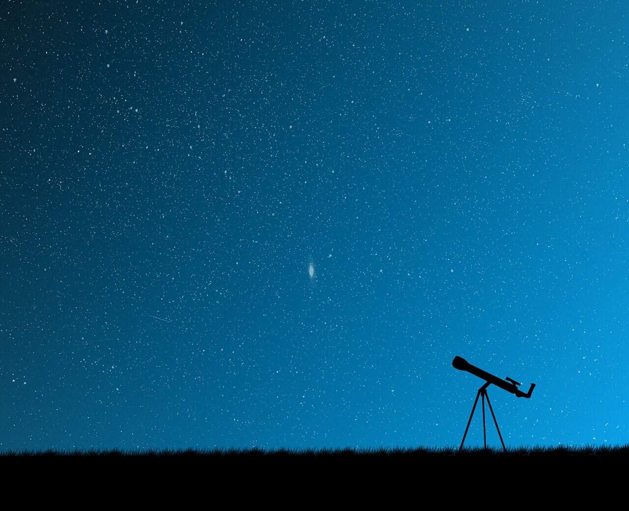 Telescope starry night sky