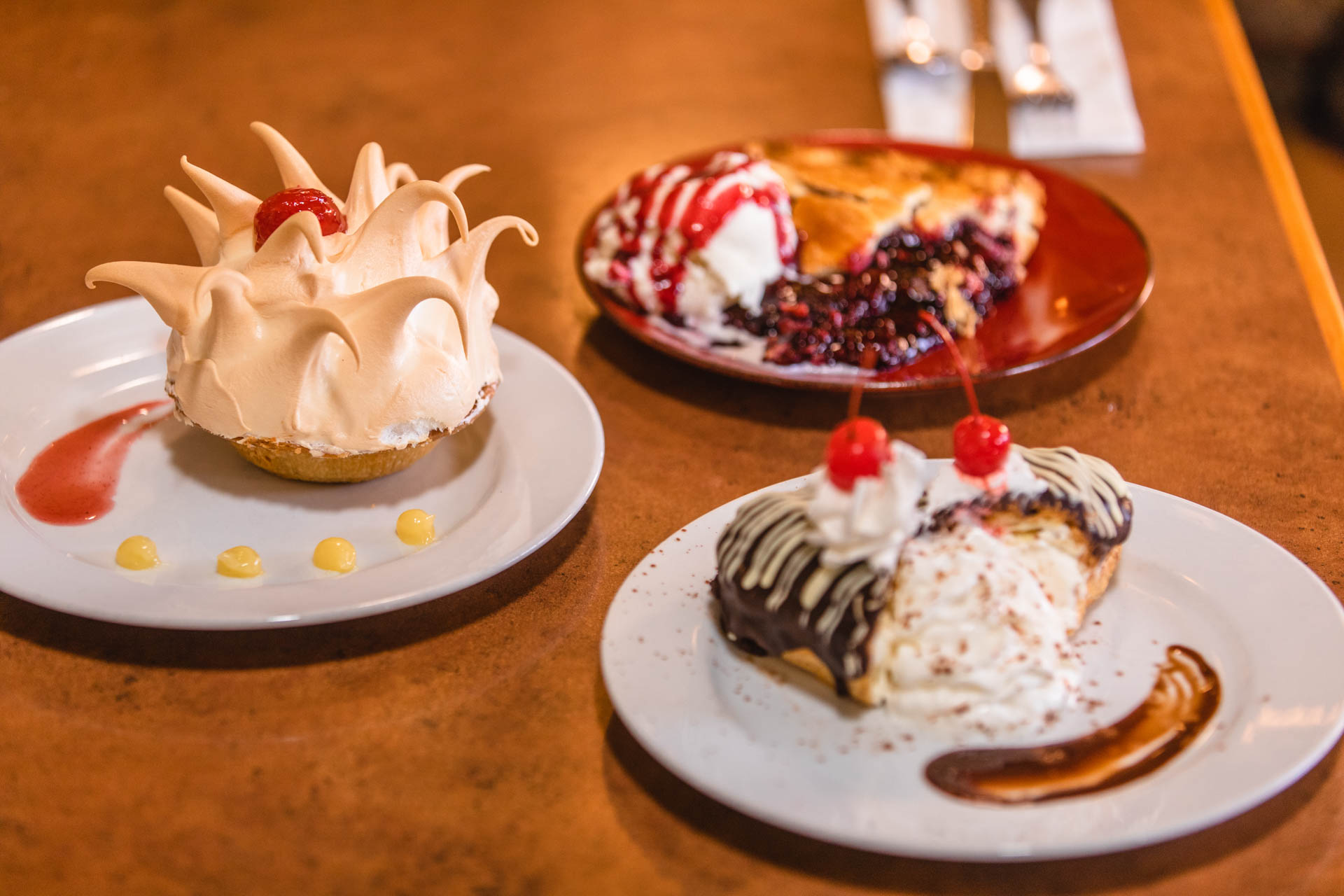 dessert at Linn's restaurant, Cambria